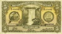 Gallery image for British Guiana p14b: 5 Dollars from 1942